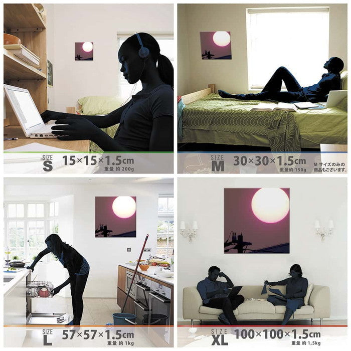 月 モチーフ MOON XLサイズ 100cm×100cm アートパネル ファブリックパネル アートボード 壁掛け 日本製 ラッピング付き 店舗 カフェ ラウンジ ロビー ホテル 法人 lib-pho-0007-xlの画像