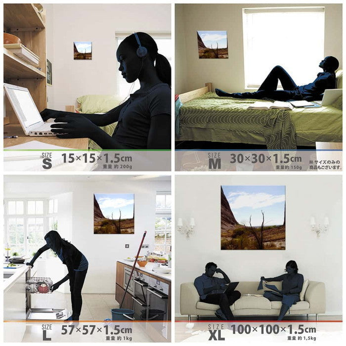 荒野 風景写真 PHOTO XLサイズ 100cm×100cm アートパネル ファブリックパネル アートボード 壁掛け 日本製 ラッピング付き 店舗 カフェ ラウンジ ロビー ホテル 法人 lib-pho-0025-xlの画像