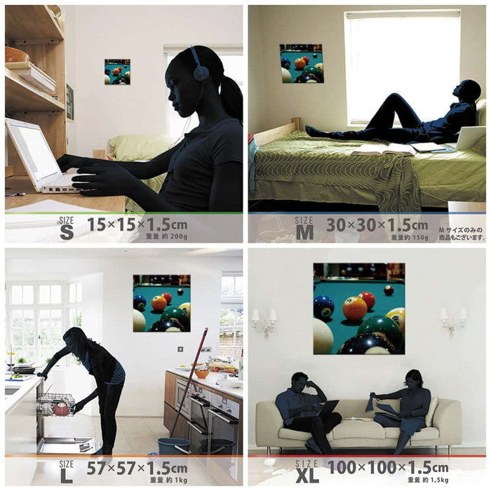 ビリヤード PHOTO XLサイズ 100cm×100cm アートパネル ファブリックパネル アートボード 壁掛け 日本製 ラッピング付き 店舗 カフェ ラウンジ ロビー ホテル 法人 lib-pho-0034-xlの画像