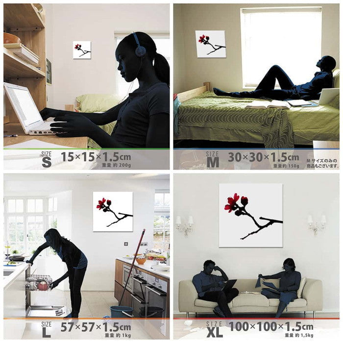 花 FLOWER Sサイズ 15cm×15cm アートパネル ファブリックパネル アートボード 壁掛け 日本製 ラッピング付き 店舗 カフェ ラウンジ ロビー ホテル 法人 lib-pho-0054-sの画像