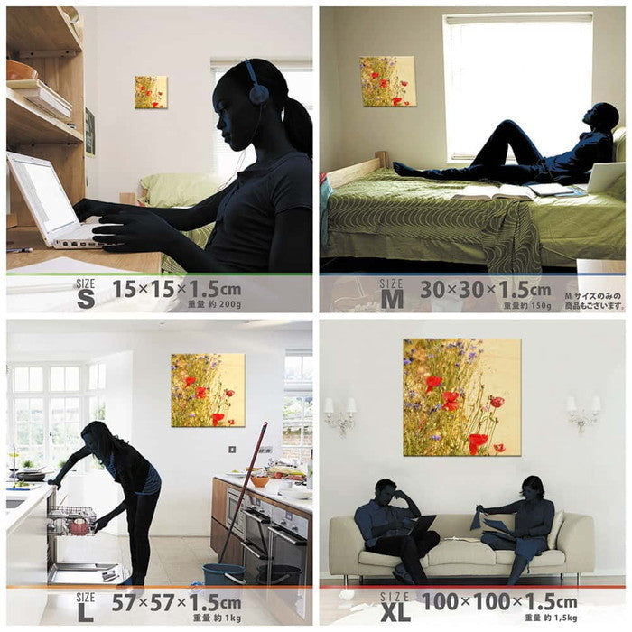 花モチーフ FLOWER XLサイズ 100cm×100cm アートパネル ファブリックパネル アートボード 壁掛け 日本製 ラッピング付き 店舗 カフェ ラウンジ ロビー ホテル 法人 lib-pho-0065-xlの画像