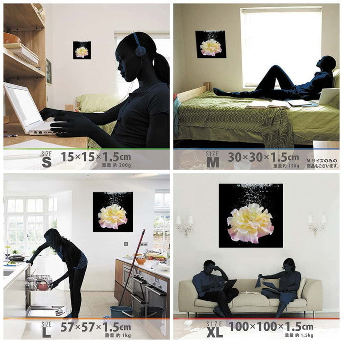 花 FLOWER XLサイズ 100cm×100cm アートパネル ファブリックパネル アートボード 壁掛け 日本製 ラッピング付き 店舗 カフェ ラウンジ ロビー ホテル 法人 lib-pho-0082-xlの画像