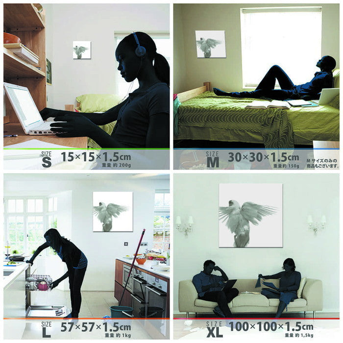 鳥 pho-0111 XLサイズ 100cm×100cm アートパネル ファブリックパネル アートボード 壁掛け 日本製 ラッピング付き 店舗 カフェ ラウンジ ロビー ホテル 法人 lib-pho-0111-xlの画像