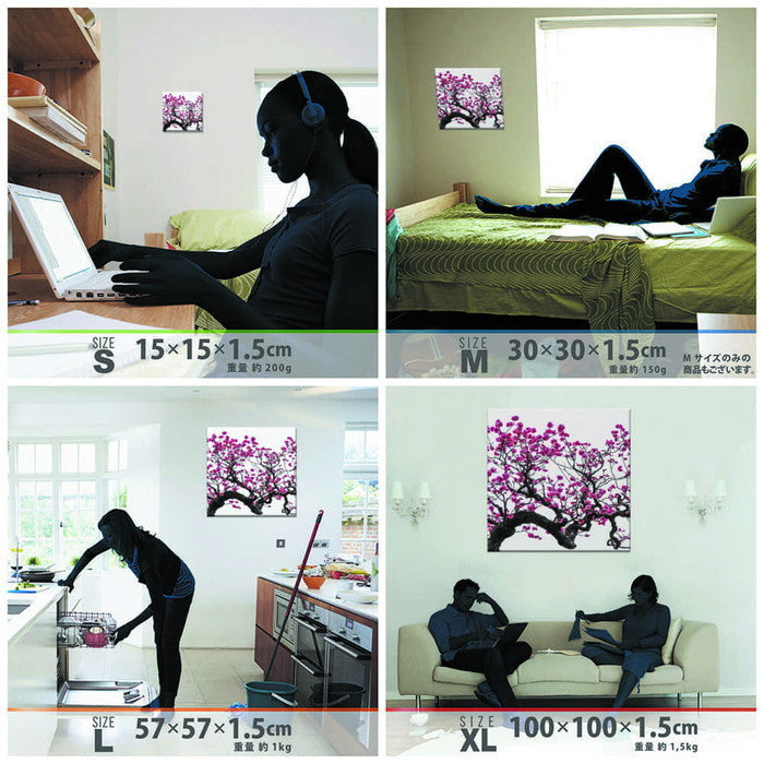 梅 フォトグラフィー pho-1610-003 XLサイズ 100cm×100cm アートパネル ファブリックパネル アートボード 壁掛け 日本製 ラッピング付き 店舗 カフェ ラウンジ ロビー ホテル 法人 lib-pho-1610-003-xlの画像