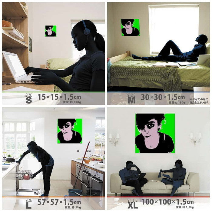 肖像モチーフ POP XLサイズ 100cm×100cm アートパネル ファブリックパネル アートボード 壁掛け 日本製 ラッピング付き 店舗 カフェ ラウンジ ロビー ホテル 法人 lib-pop-0017-xlの画像