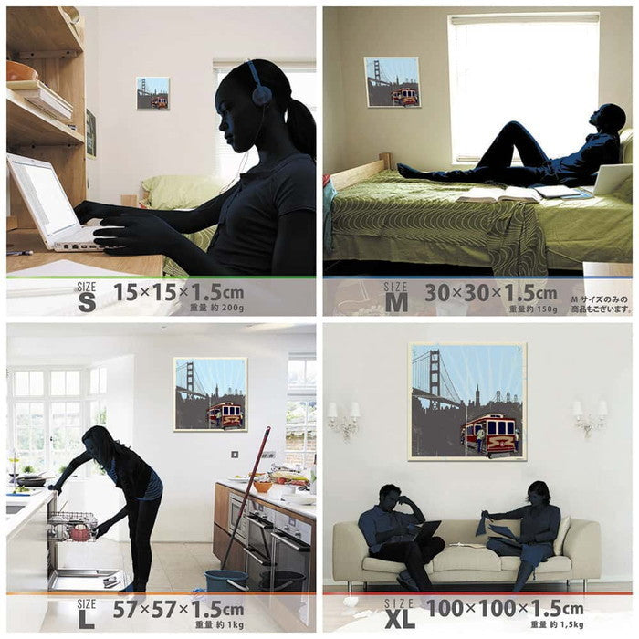 サンフランシスコ AMERICAN Lサイズ 57cm×57cm アートパネル ファブリックパネル アートボード 壁掛け 日本製 ラッピング付き 店舗 カフェ ラウンジ ロビー ホテル 法人 lib-pop-0045-lの画像