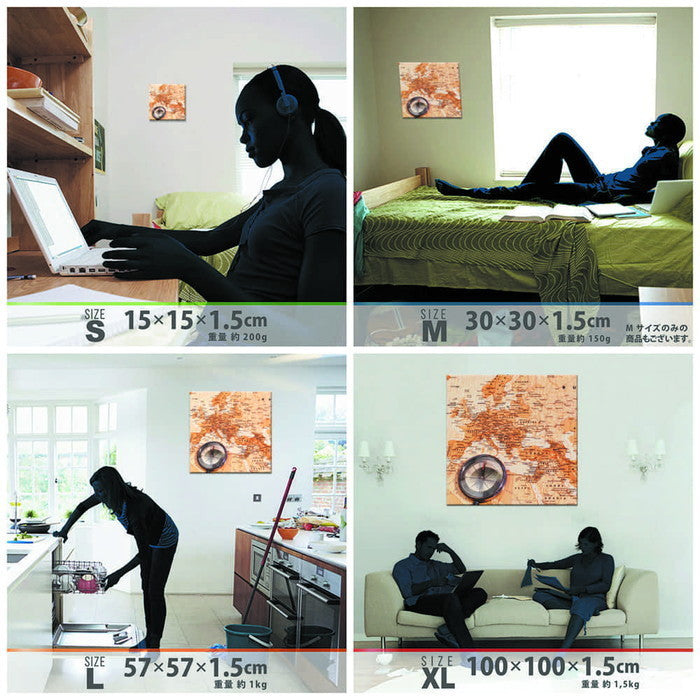 ヨーロッパ地図ヤシの木 pop-0082 XLサイズ 100cm×100cm アートパネル ファブリックパネル アートボード 壁掛け 日本製 ラッピング付き 店舗 カフェ ラウンジ ロビー ホテル 法人 lib-pop-0082-xlの画像