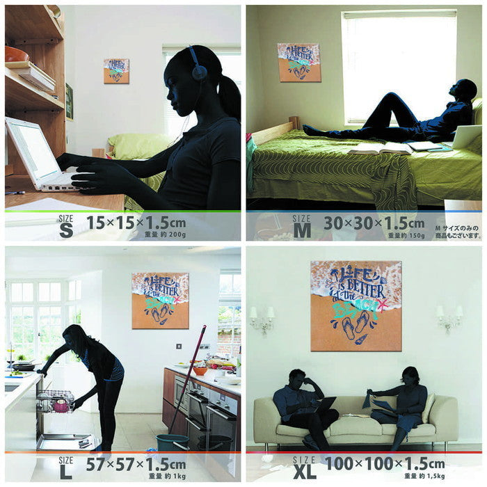 ビーチ pop-0090 Lサイズ 57cm×57cm アートパネル ファブリックパネル アートボード 壁掛け 日本製 ラッピング付き 店舗 カフェ ラウンジ ロビー ホテル 法人 lib-pop-0090-lの画像