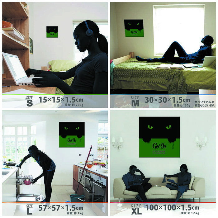 黒猫 XLサイズ 100cm×100cm アートパネル ファブリックパネル アートボード 壁掛け 日本製 ラッピング付き 店舗 カフェ ラウンジ ロビー ホテル 法人 lib-pop-0093-xlの画像