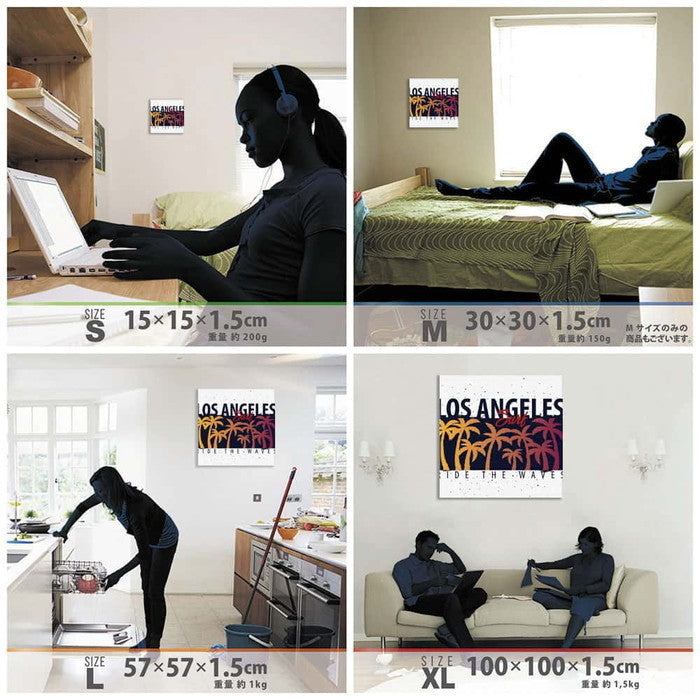 ロサンゼルス popa-1803-017 XLサイズ 100cm×100cm アートパネル ファブリックパネル アートボード 壁掛け 日本製 ラッピング付き 店舗 カフェ ラウンジ ロビー ホテル 法人 lib-popa-1803-017-xlの画像