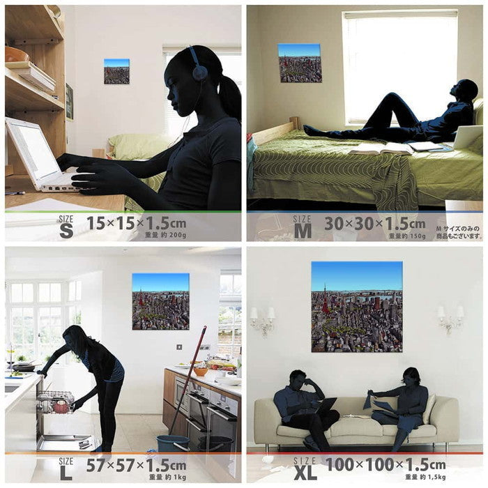 東京の町並み スケッチした TOKYO Mサイズ 30cm×30cm アートパネル ファブリックパネル アートボード 壁掛け 日本製 ラッピング付き 店舗 カフェ ラウンジ ロビー ホテル 法人 lib-sbt-0001-mの画像