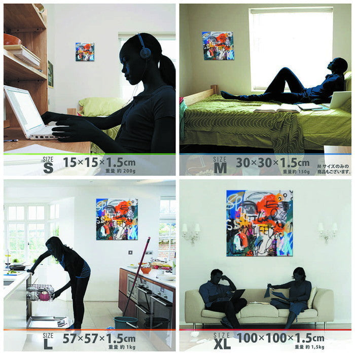 乾シンイチロウ sin-0009 乾シンイチロウ XLサイズ 100cm×100cm アートパネル ファブリックパネル アートボード 壁掛け 日本製 ラッピング付き 店舗 カフェ ラウンジ ロビー ホテル 法人 lib-sin-0009-xlの画像