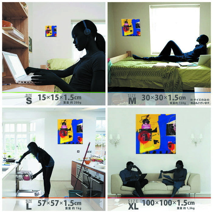 乾シンイチロウ sin-0017 乾シンイチロウ XLサイズ 100cm×100cm アートパネル ファブリックパネル アートボード 壁掛け 日本製 ラッピング付き 店舗 カフェ ラウンジ ロビー ホテル 法人 lib-sin-0017-xlの画像