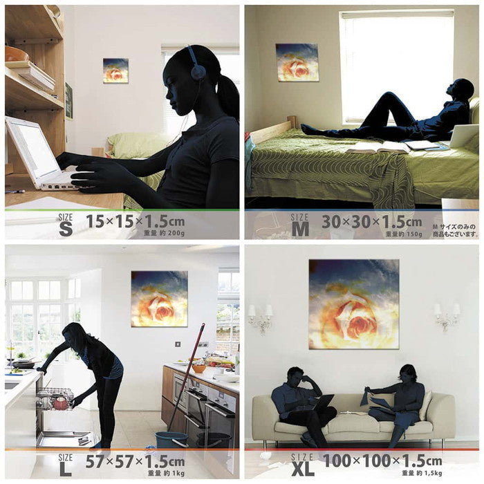 花と空 FLOWER Mサイズ 30cm×30cm アートパネル ファブリックパネル アートボード 壁掛け 日本製 ラッピング付き 店舗 カフェ ラウンジ ロビー ホテル 法人 lib-tnk-0003-mの画像