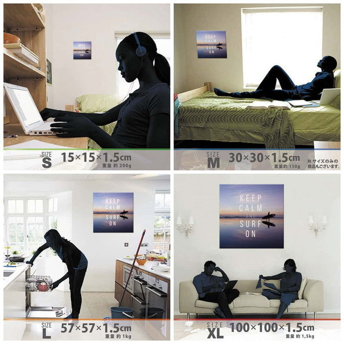 サーフカルチャー アート typ-0031 Sサイズ 15cm×15cm アートパネル ファブリックパネル アートボード 壁掛け 日本製 ラッピング付き 店舗 カフェ ラウンジ ロビー ホテル 法人 lib-typ-0031-sの画像
