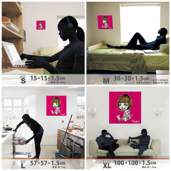 YOICHIRO YOICHIRO Mサイズ 30cm×30cm アートパネル ファブリックパネル アートボード 壁掛け 日本製 ラッピング付き 店舗 カフェ ラウンジ ロビー ホテル 法人 lib-yoi-0006-mの画像