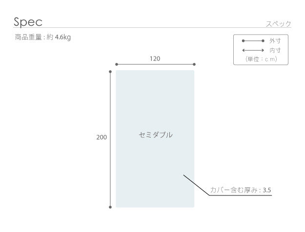 新構造エアーマットレス エアレスト365 セミダブル 120×200cm 高反発 マットレス エアーマット ベッドマットレス 3つ折り 折りたたみ 通気性 耐熱性 耐久性 湯たんぽOK 軽量 へたらない 1年中使える ほこりが出にくい アレルギー対策 洗える 日本製 体圧分散 mu-12600002の画像