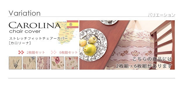 スペイン製ストレッチフィットチェアカバー CAROLINA カロリーナ 6枚組セット チェア カバー ストレッチ セット mu-61000170の画像