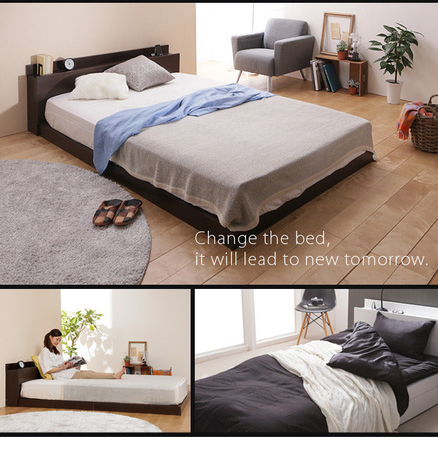 ベッド 収納 シングル 収納付き頑丈ベッド 〔カルバン ストレージ〕シングル ポケットコイルスプリングマットレスセット マットレス付 チェストベッド コンセント 収納ベッド 引き出し 引出 宮付き 頑丈 木目 木製 シンプル おしゃれ 一人暮らし mu-oi-3500065の画像