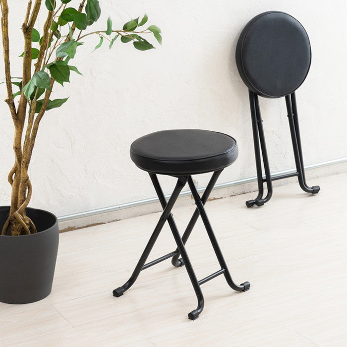 ベーススツール イス 北欧風 折り畳み クッション 丸イス 完成品 椅子 パイプイス モダン いす nag-nk-023aの画像