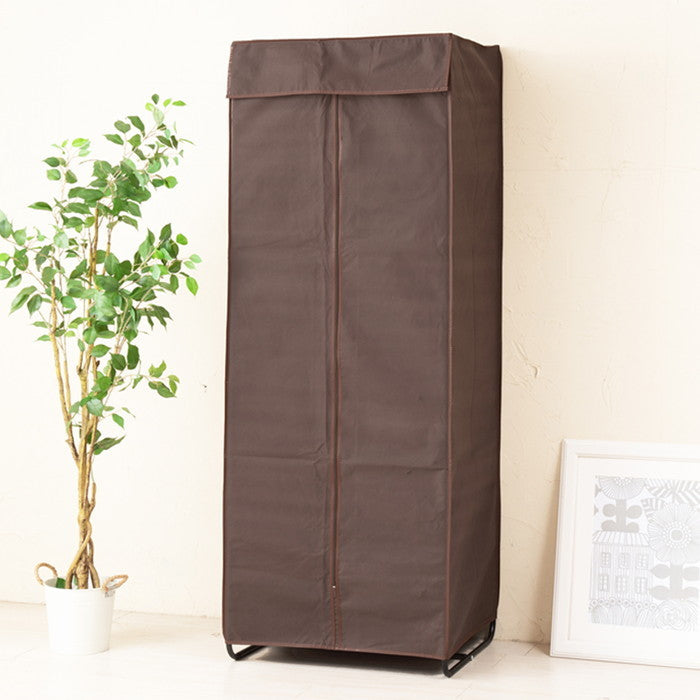 カバー付クローゼットハンガーM 幅62cm ハンガー 収納 布 コート掛け 棚付 帽子収納 韓国インテリア nag-nk-671の画像