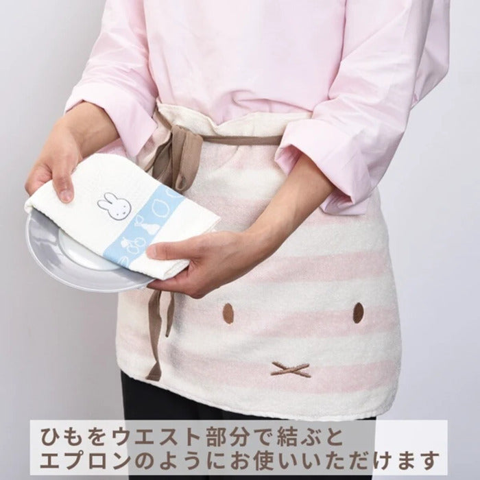 西川 miffy フェイスタオル 紐付き ジャガード 抗菌加工 DB1658 ピンク nis-10968035s1の画像