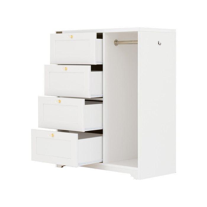 ANRI アンリ チェスト ハンガー収納付き・80cm幅 ホワイト W800×D400×H1000mm sat-an100-80hの画像