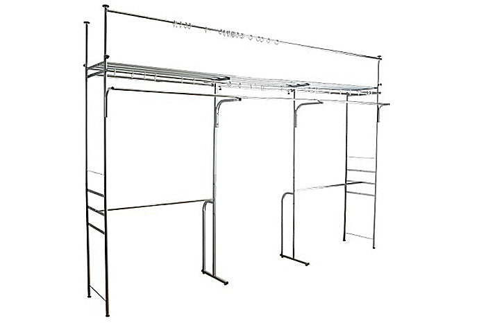 つっぱり クローゼット 壁面収納 ハンガーラック フロントハンガー付 幅260?340cm ツッパリ 突っ張り sei-sk-201-swの画像