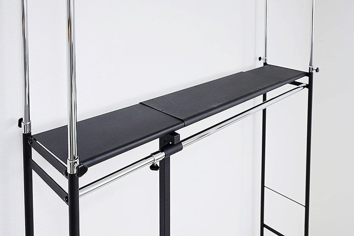 【WH 9月中旬入荷分 予約販売】突っ張り式 ハンガーラック クローゼット 奥行30cm ロータイプ スーパーワイド シルバー ホワイト ブラック ウォークイン ツッパリ つっぱり sei-sk-80l-sw-chの画像