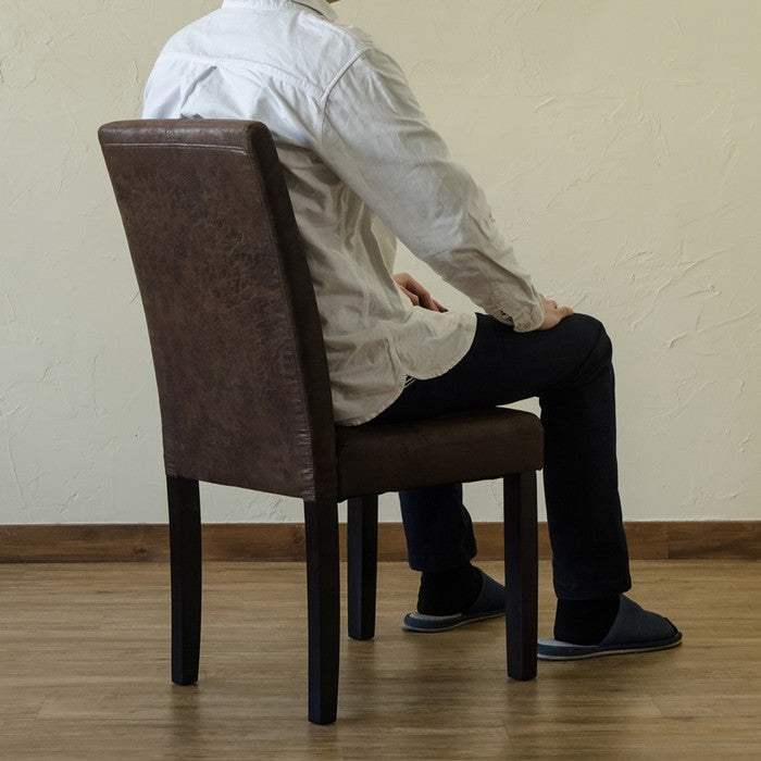 ヴィンテージ風 ダイニング チェア 2脚入り ブラウン sk-aw03の画像