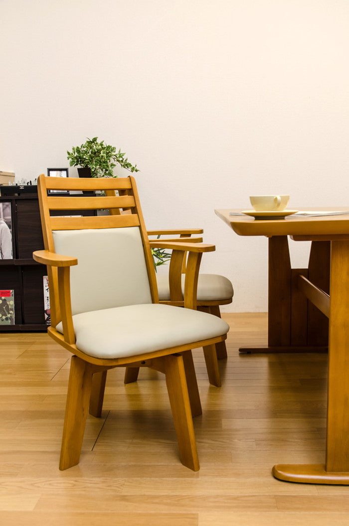 BENSON 回転式ダイニング チェア DBR/LBR ダークブラウン ライトブラウン sk-bh04cの画像