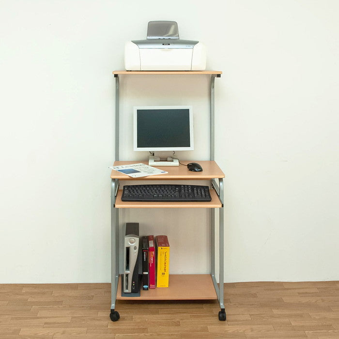 棚付き PC DESK 60 BK/NA ブラック ナチュラル sk-ct2606の画像