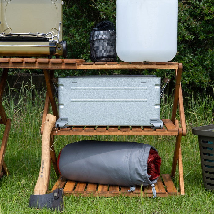 アカシア 折り畳みラック 3段 ワイド ブラウン sk-unl26の画像