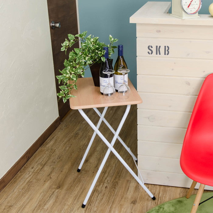 折りたたみミニテーブル ハイタイプ BE/WAL/AIV/VBR ベージュ ウォールナット アンティークアイボリー ヴィンテージブラウン sk-uys04の画像