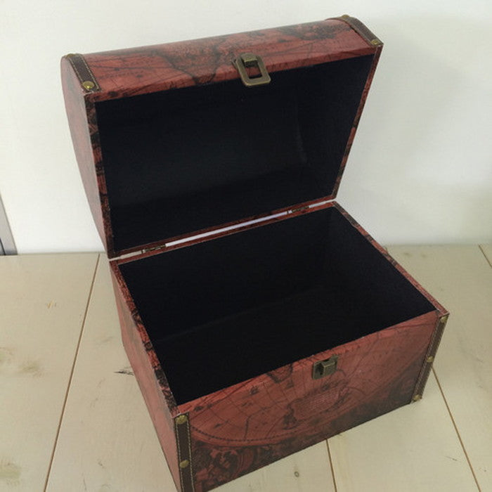 ウッドボックス 小物入れ 収納箱 古代地図 S・L各1セット sun-4860484s1の画像