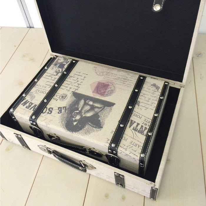 収納ボックス ファブリック キャンバス地 トランク エンジェル S・L各1セット sun-4860496s1の画像