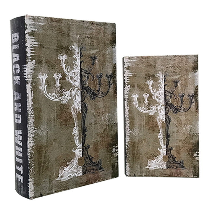 ブックボックス BLACK AND WHITE ブック型収納ボックス 小物入れ sun-6319232s1の画像