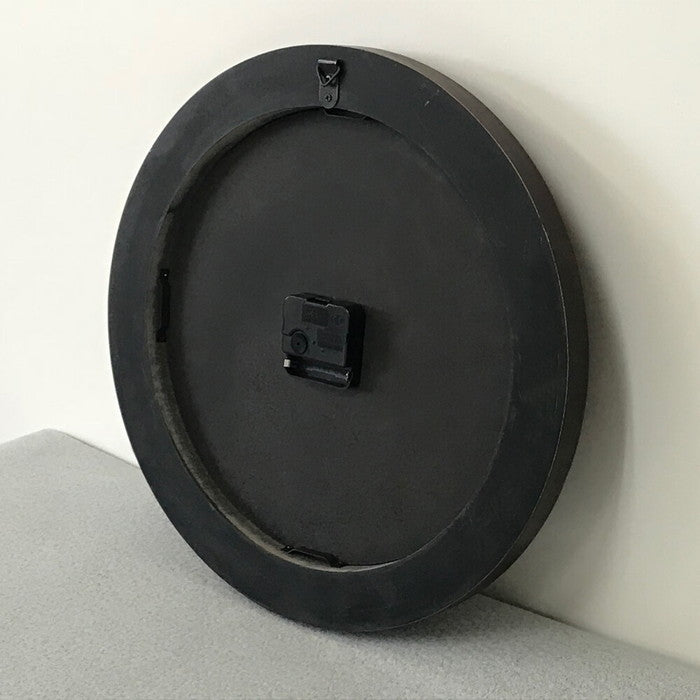 ウッドクロック ブラック 壁掛け時計 アンティーク風 φ380×D50 sun-6319237s1の画像