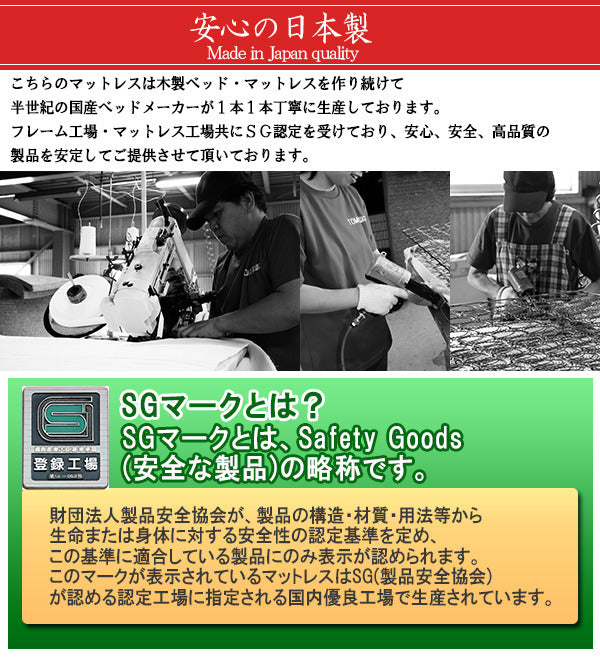 ベッド ダブル 棚 コンセント付き ボルトレスベッド SGマーク付 国産ポケットコイルスプリングマットレス付 to-10-354-d-108618の画像