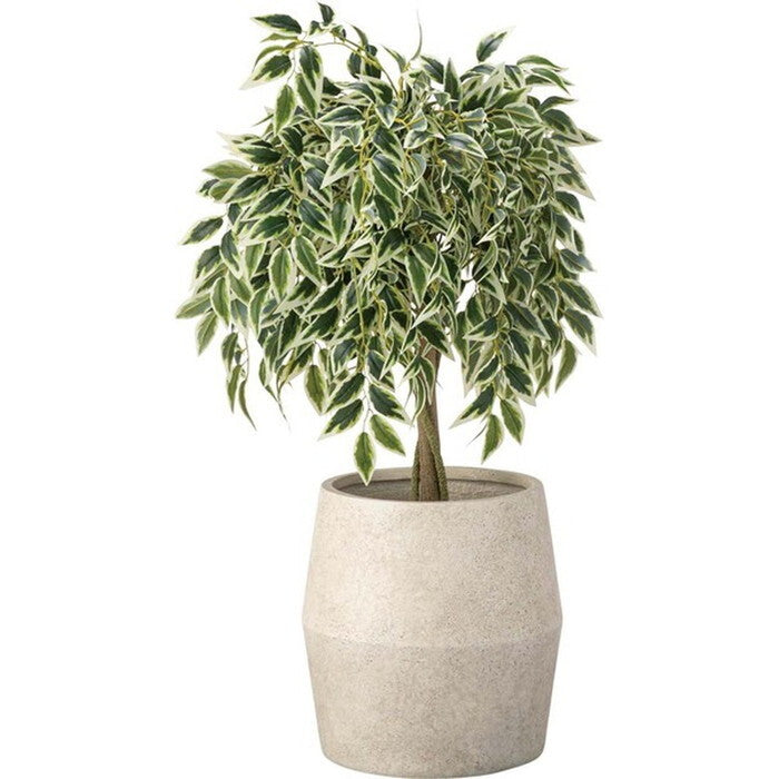  グリーンベース グレー アイボリー W30×D30×H31 グリーンベース プランター 植物 植木鉢 植え込み インテリア リビング アクセント オブジェ デザイン ニュアンス シルエット アート おしゃれ シンプル シック 上品 モダン ニュアンスカラー マット グレー azu-ast-35の画像