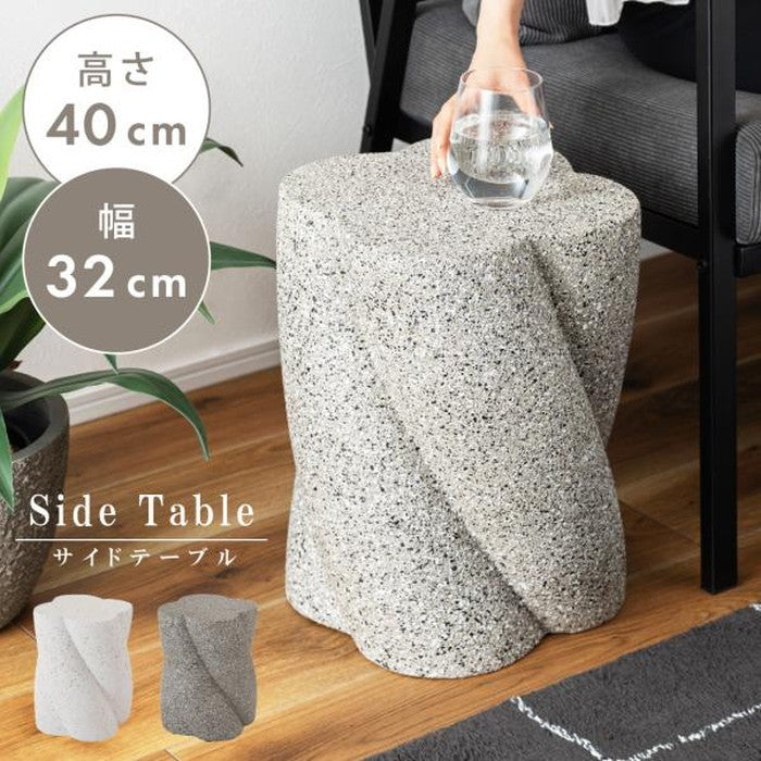 サイドテーブル グレー ホワイト W32×D32×H40  azu-ast-60の画像