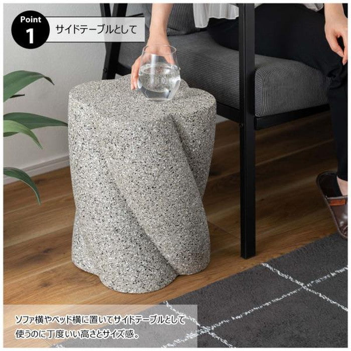 サイドテーブル グレー ホワイト W32×D32×H40  azu-ast-60の画像