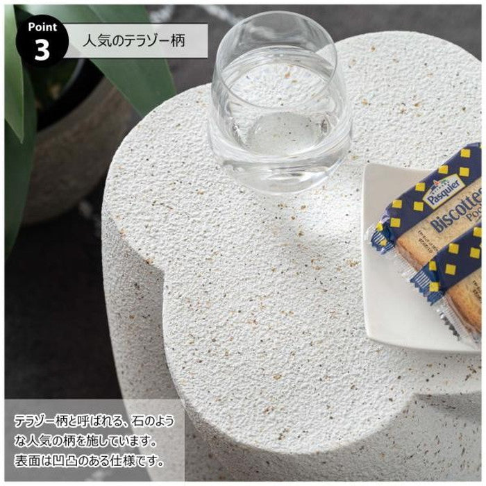 サイドテーブル グレー ホワイト W32×D32×H40  azu-ast-60の画像