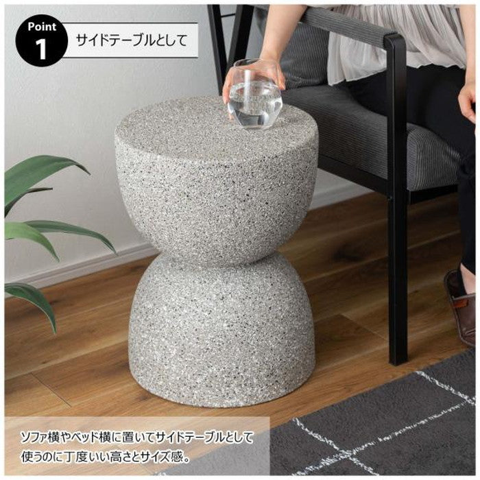 サイドテーブル グレー ホワイト W35×D35×H46  azu-ast-61の画像