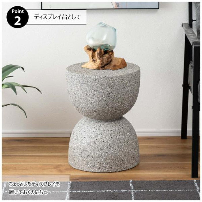 サイドテーブル グレー ホワイト W35×D35×H46  azu-ast-61の画像