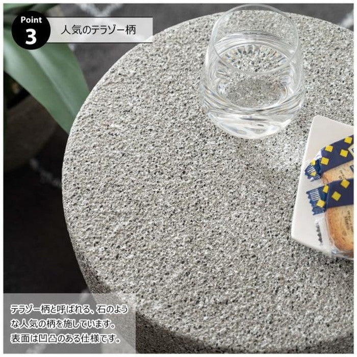 サイドテーブル グレー ホワイト W35×D35×H46  azu-ast-61の画像