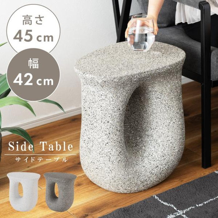 サイドテーブル グレー ホワイト W42×D32×H45  azu-ast-62の画像