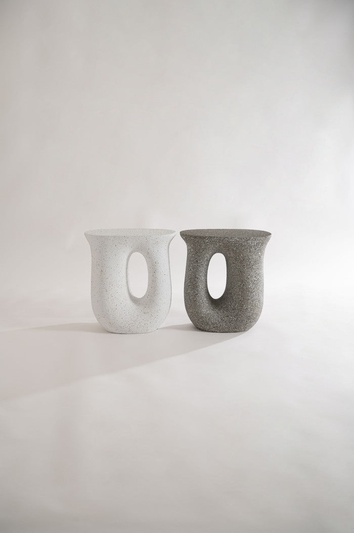 サイドテーブル グレー ホワイト W42×D32×H45  azu-ast-62の画像