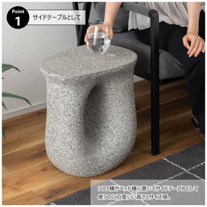 サイドテーブル グレー ホワイト W42×D32×H45  azu-ast-62の画像