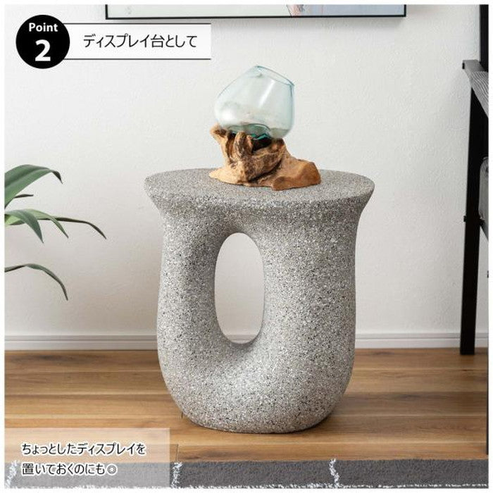 サイドテーブル グレー ホワイト W42×D32×H45  azu-ast-62の画像